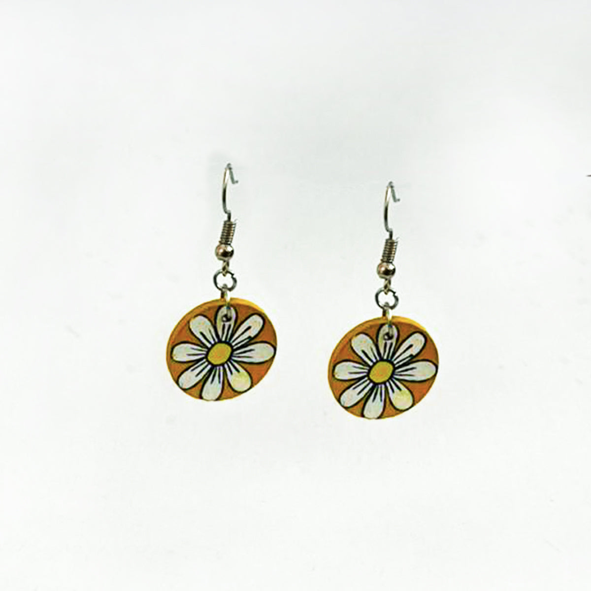 Mini Daisy Wooden Earrings