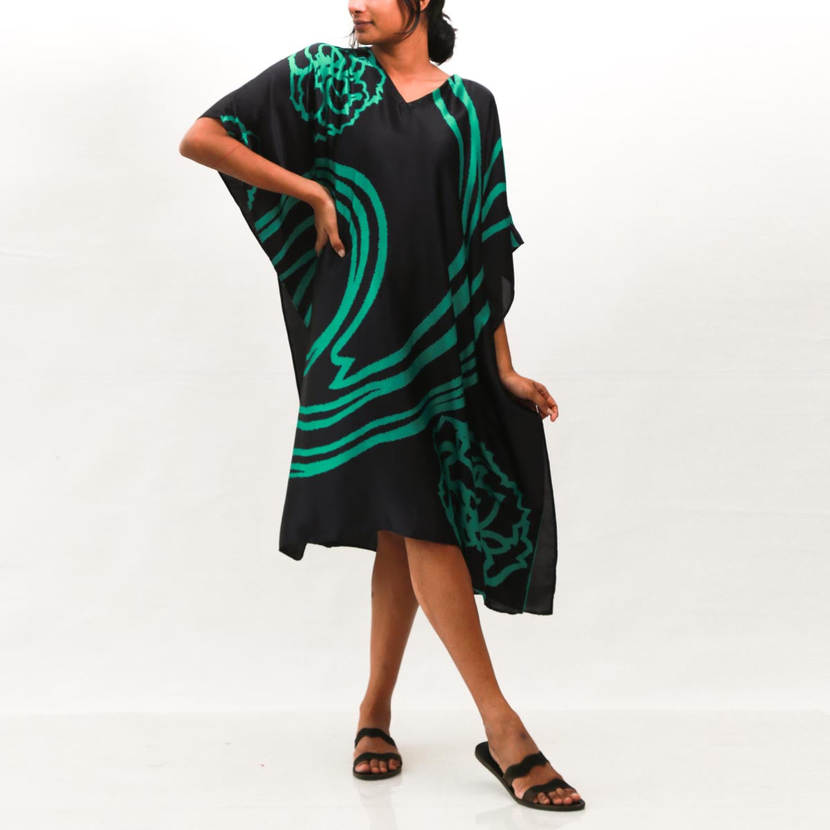 Electric Green Batik Kaftan