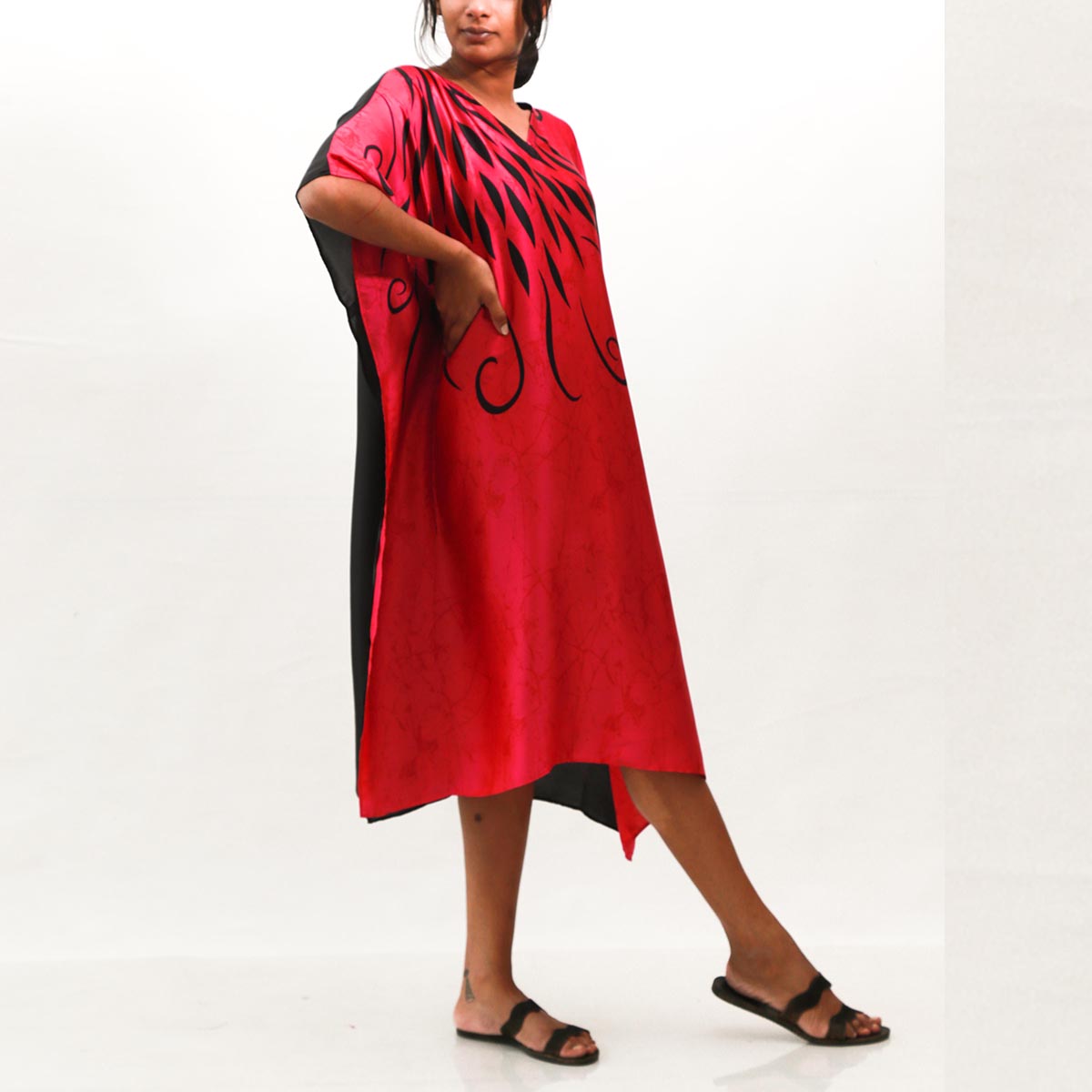 Stunning Red Batik Kaftan