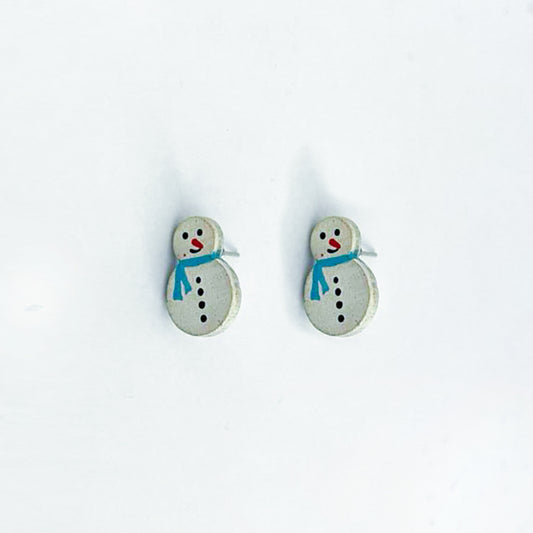 Snowmen Wooden Earrings