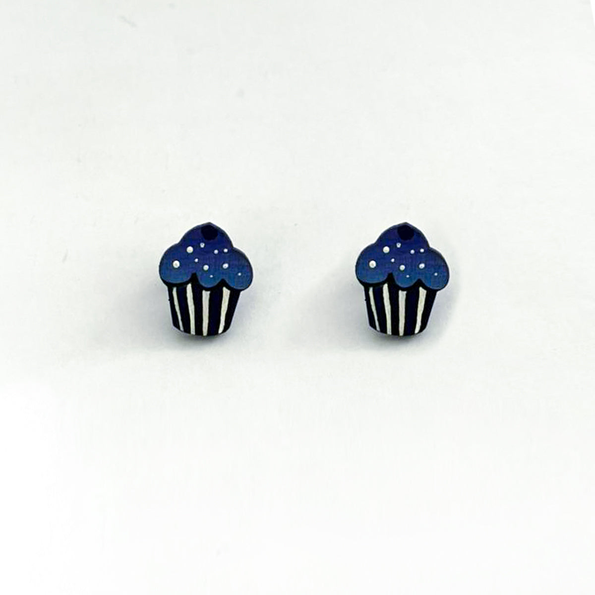 Cupcakes Stud Wooden Earrings