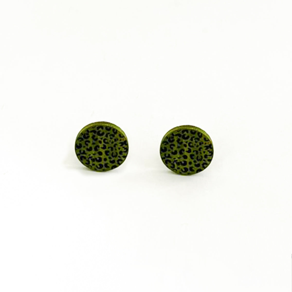 Leopard Stud Wooden Earrings