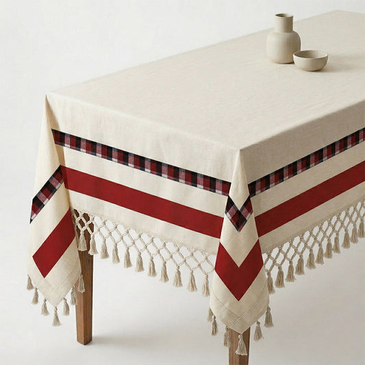 Classic Checkered Handloom Table Cloth Set