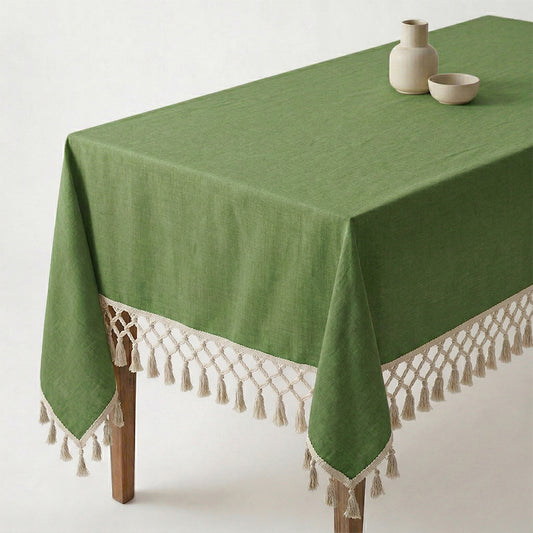 Olive Handloom Table Cloth Set