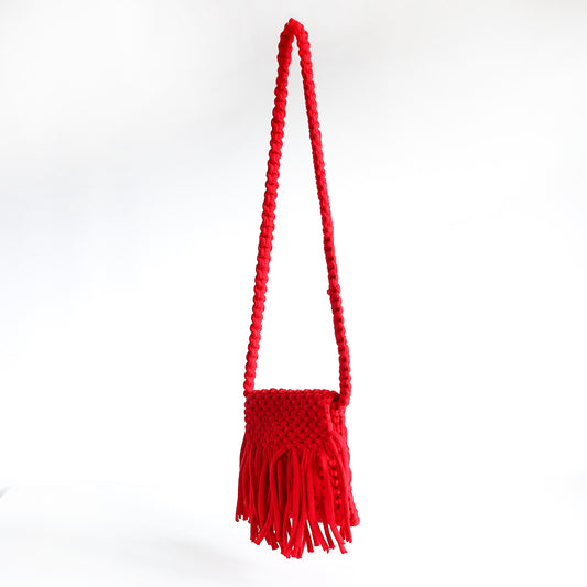 Dusty Rose Crochet Side Bag