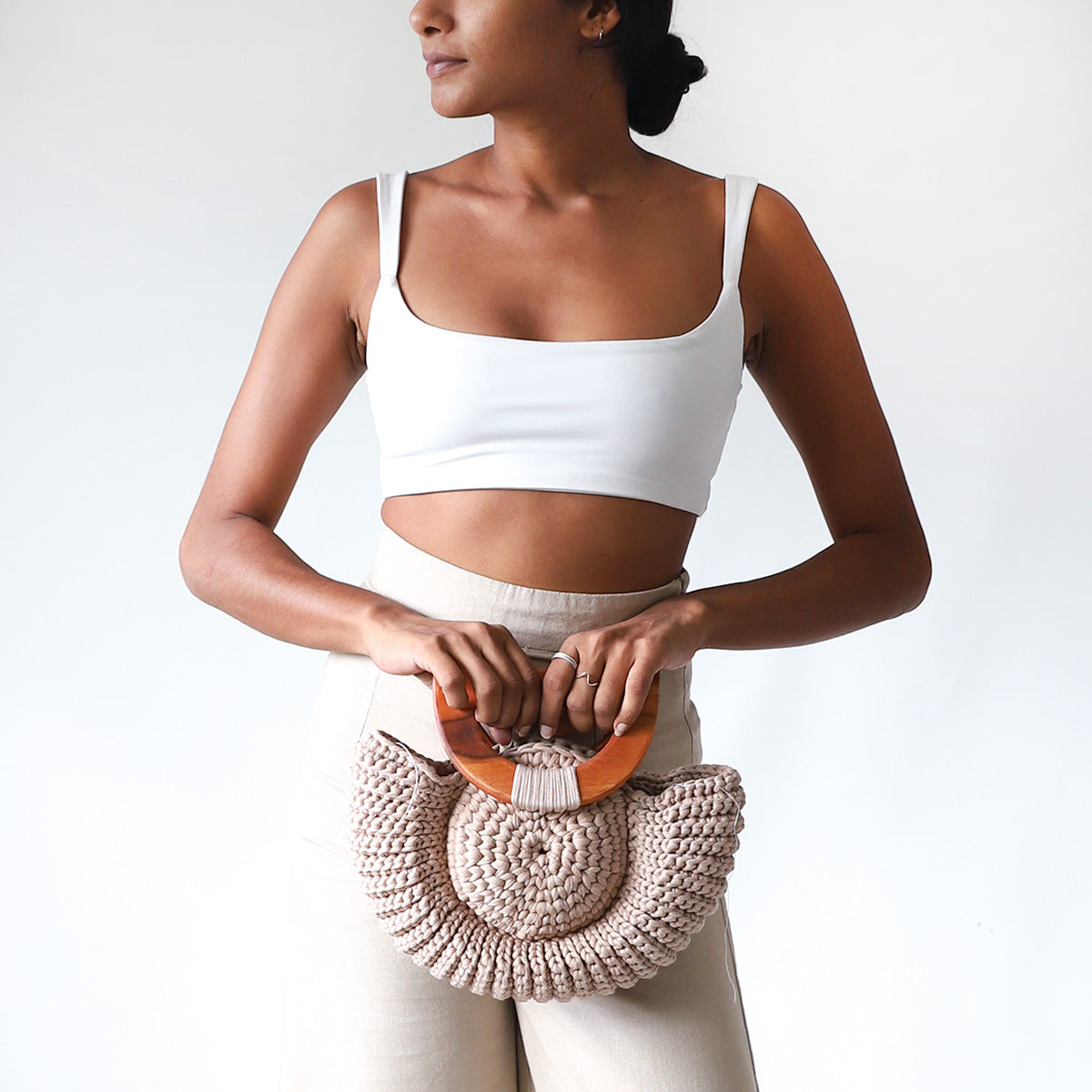 Ivory Loom Crochet Bag
