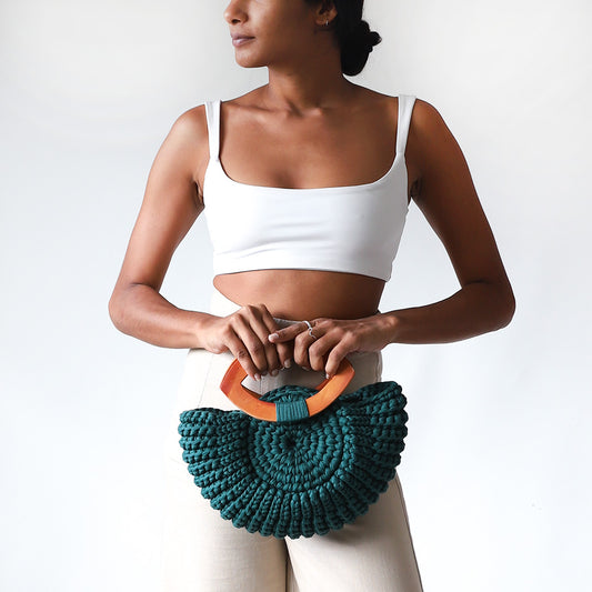 Emerald Weave Crochet Bag