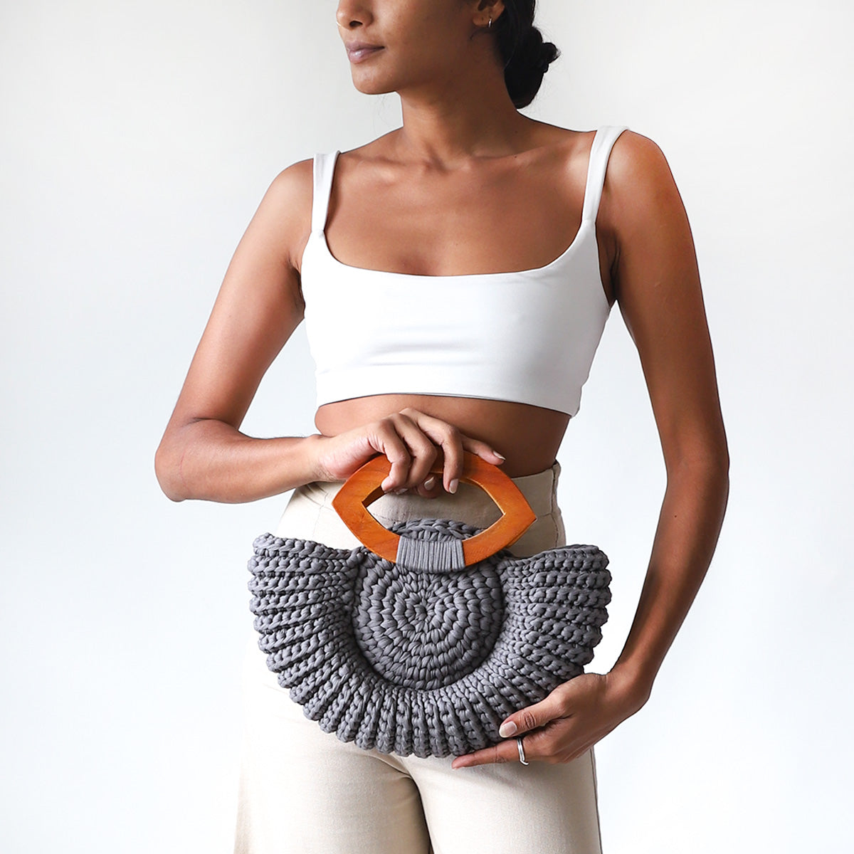Silver Thread Crochet Bag