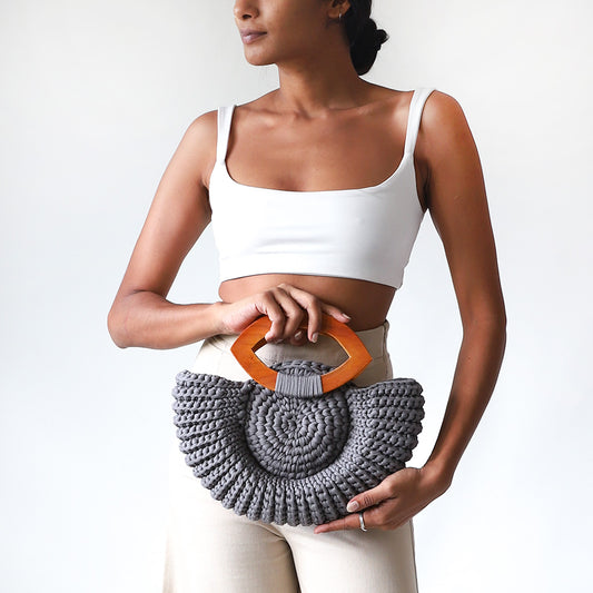 Silver Thread Crochet Bag