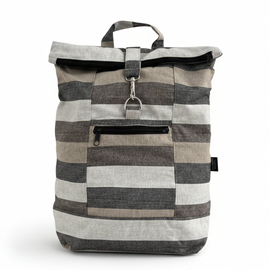 Striped Handloom Cord Rucksack