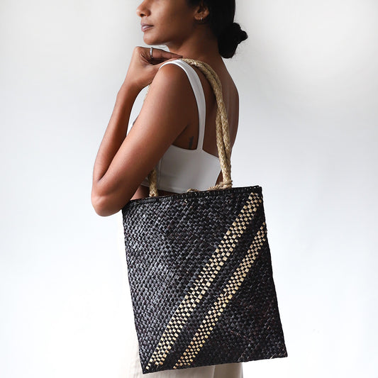 Obsidian Night Palmyrah Bag