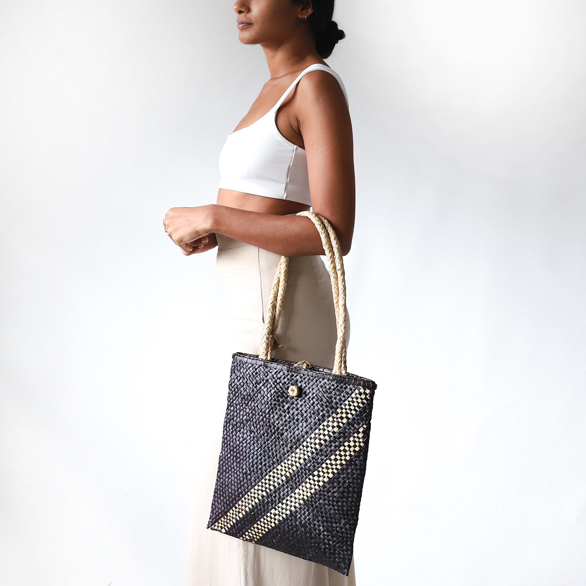 Obsidian Night Palmyrah Bag