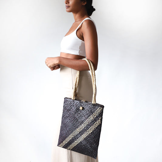 Obsidian Night Palmyrah Bag