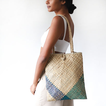 Sapphire Tide Palmyrah Bag