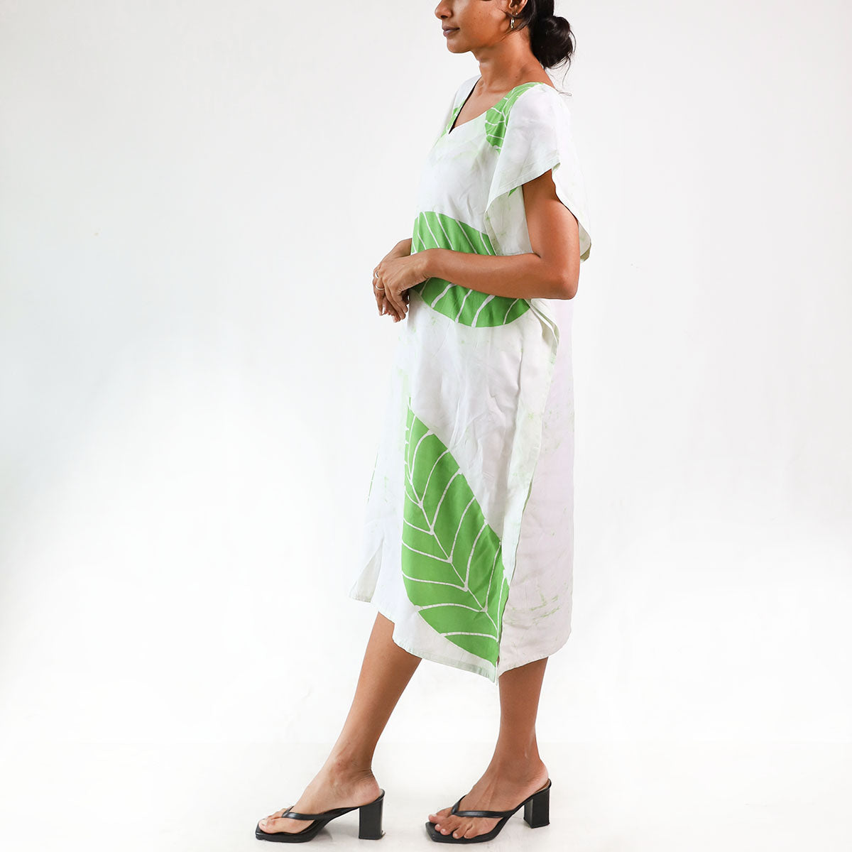 Leaf Whisper Batik Dress