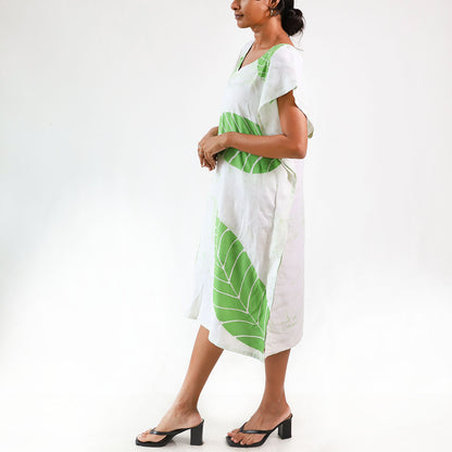 Leaf Whisper Batik Dress