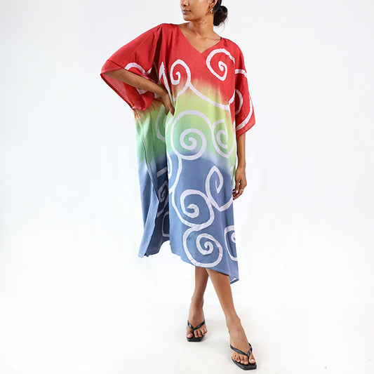 Sunset Swirl Batik Kaftan