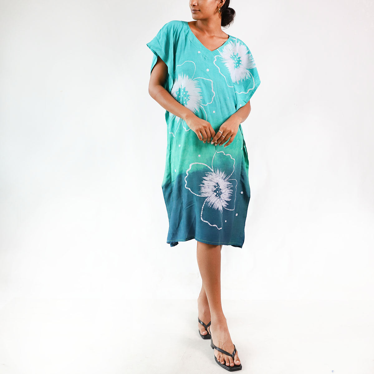 Floral Waves Batik Dress