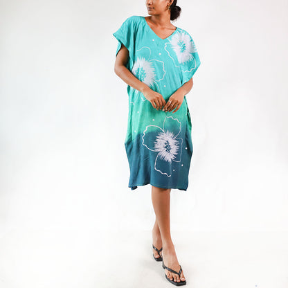 Floral Waves Batik Dress