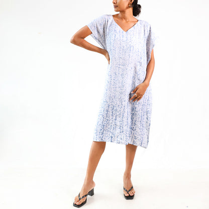 Blue Splash Batik Dress