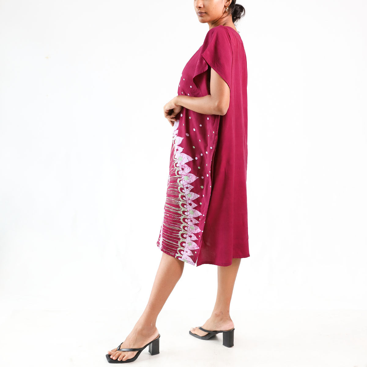 Crimson Mandala Batik Dress