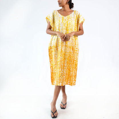 Sunshine Splatter Batik Dress