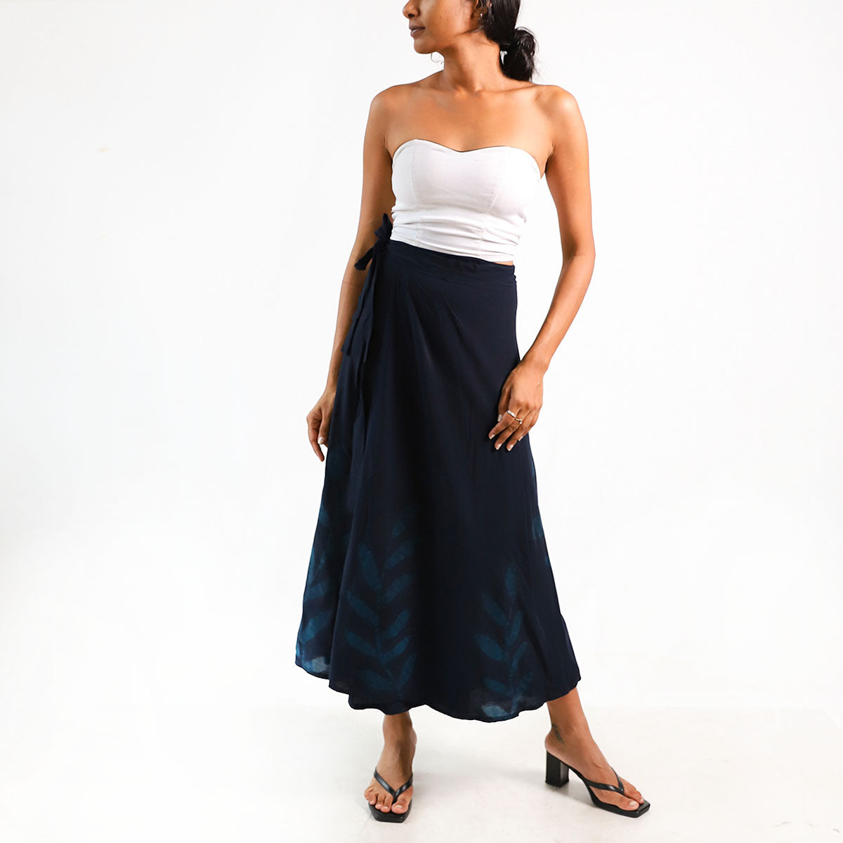 Midnight Garden Batik Wrap Skirt