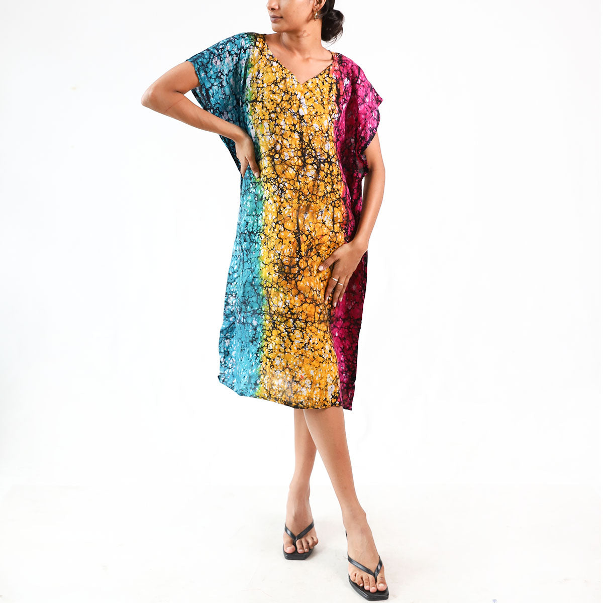Rainbow Glow Batik Dress