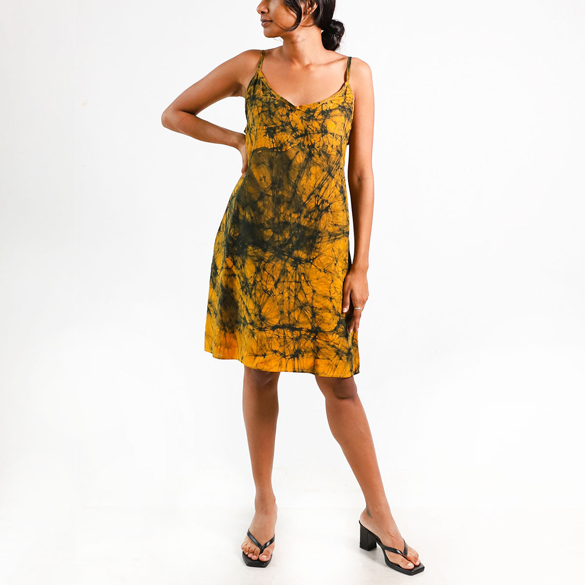 Mustard Bloom Batik Dress