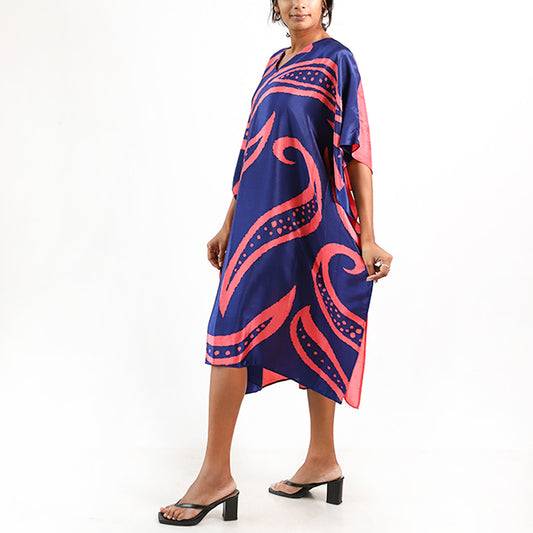 Neon Peach Batik Kaftan