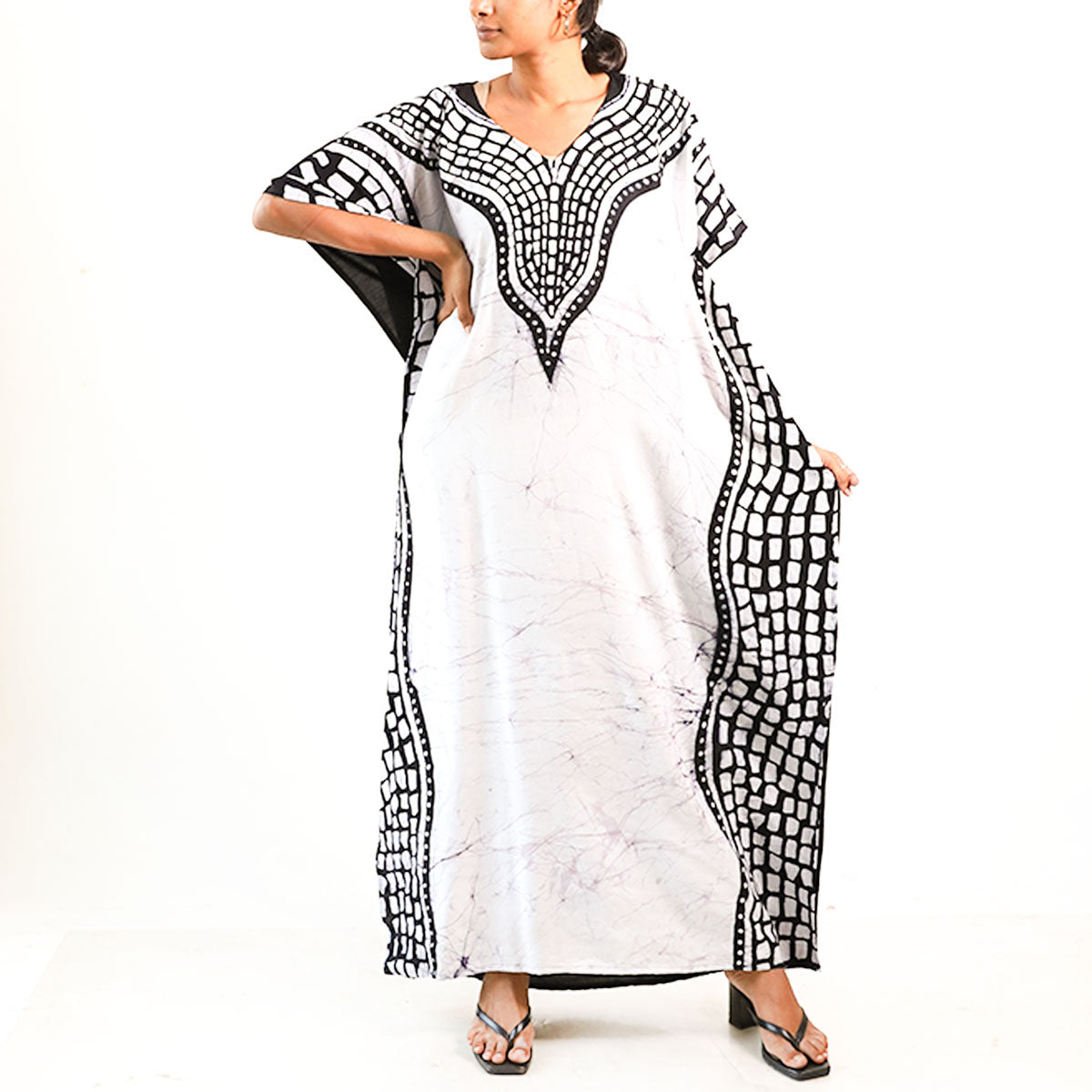 Noir Waves Batik Kaftan