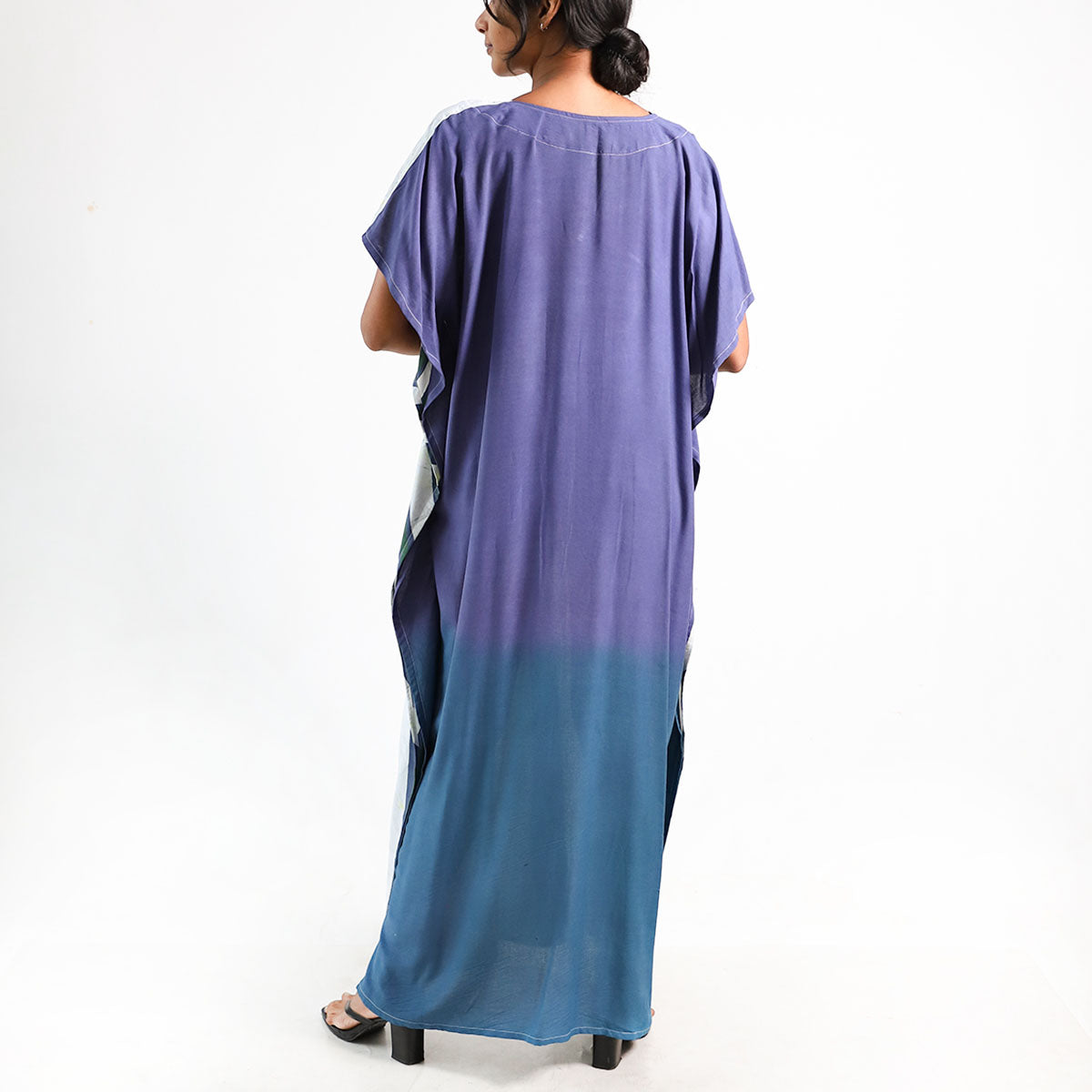 Sapphire Mist Stripped Batik Kaftan
