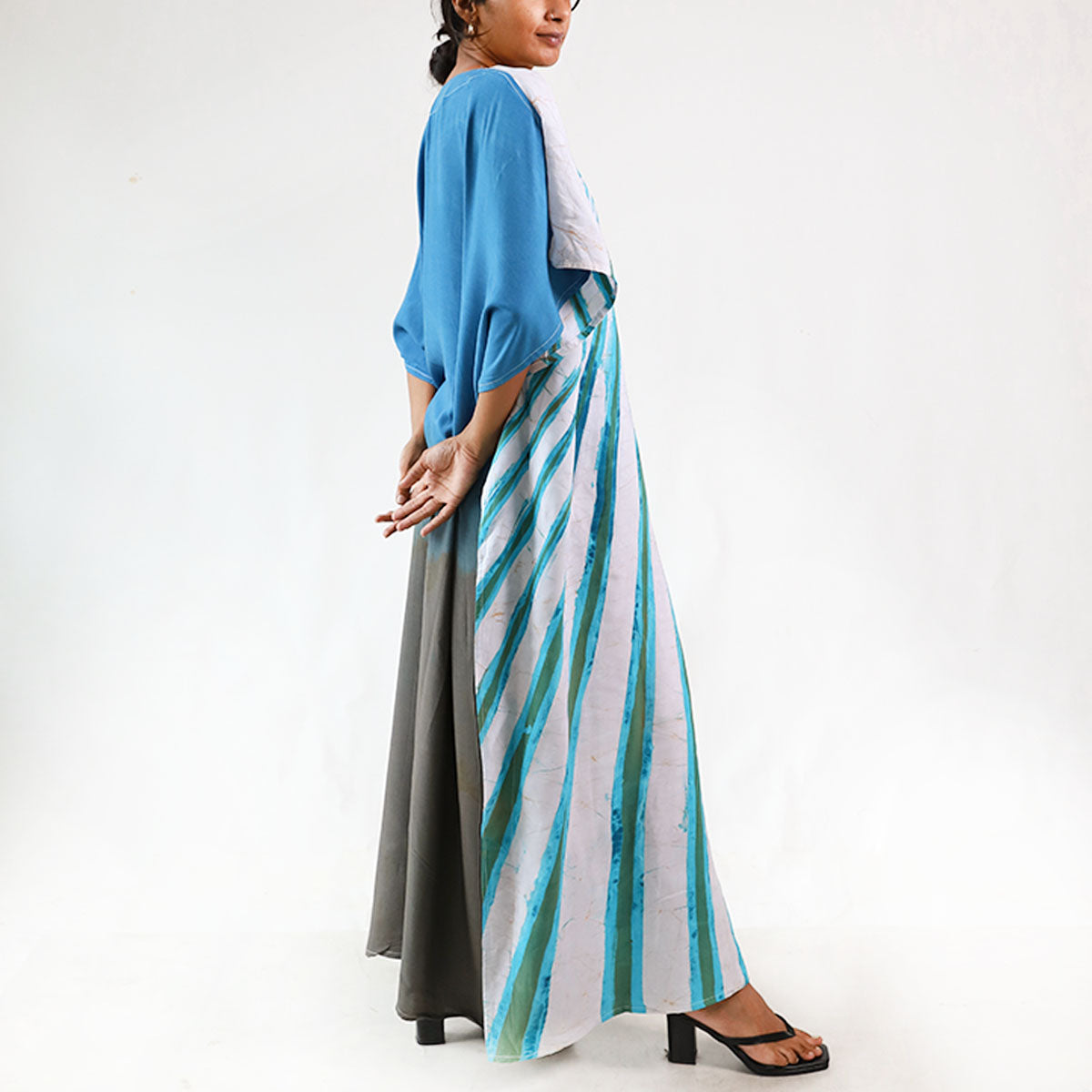 Deep Sea Stripped Batik Kaftan