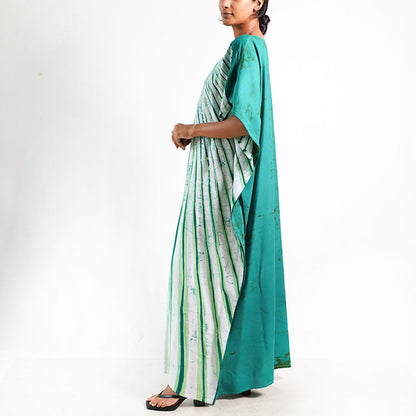 Forest Charm Stripped Batik Kaftan