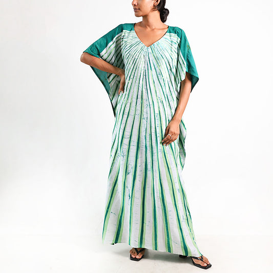 Forest Charm Stripped Batik Kaftan