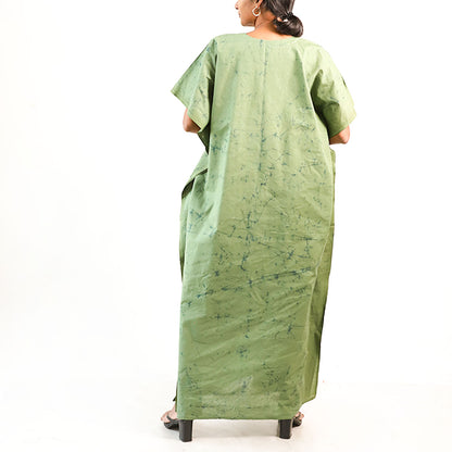 Verdant Harmony Batik Kaftan