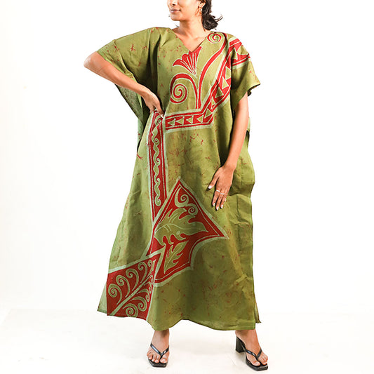 Crimson Canopy Batik Kaftan