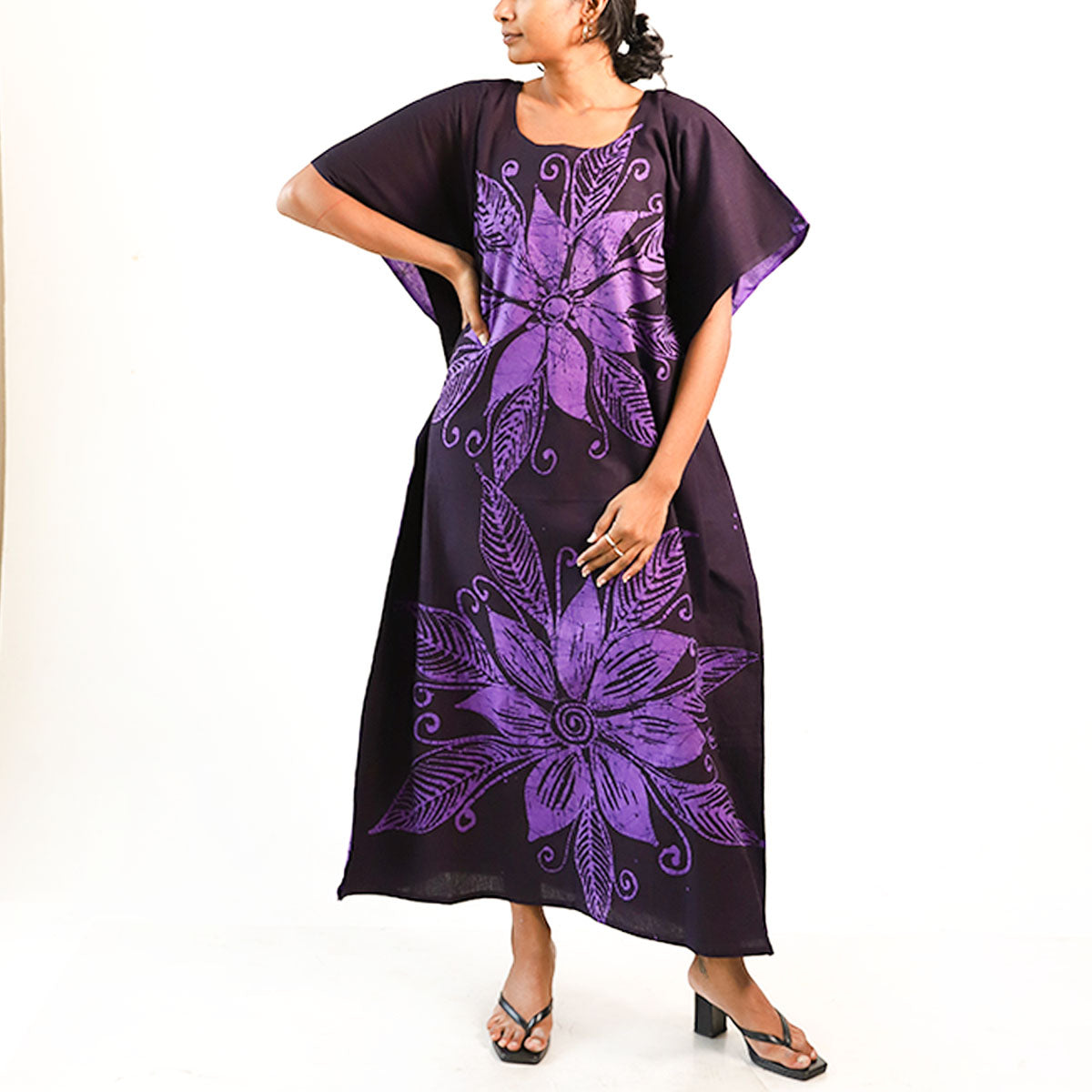 Nocturne Blossom Batik Kaftan