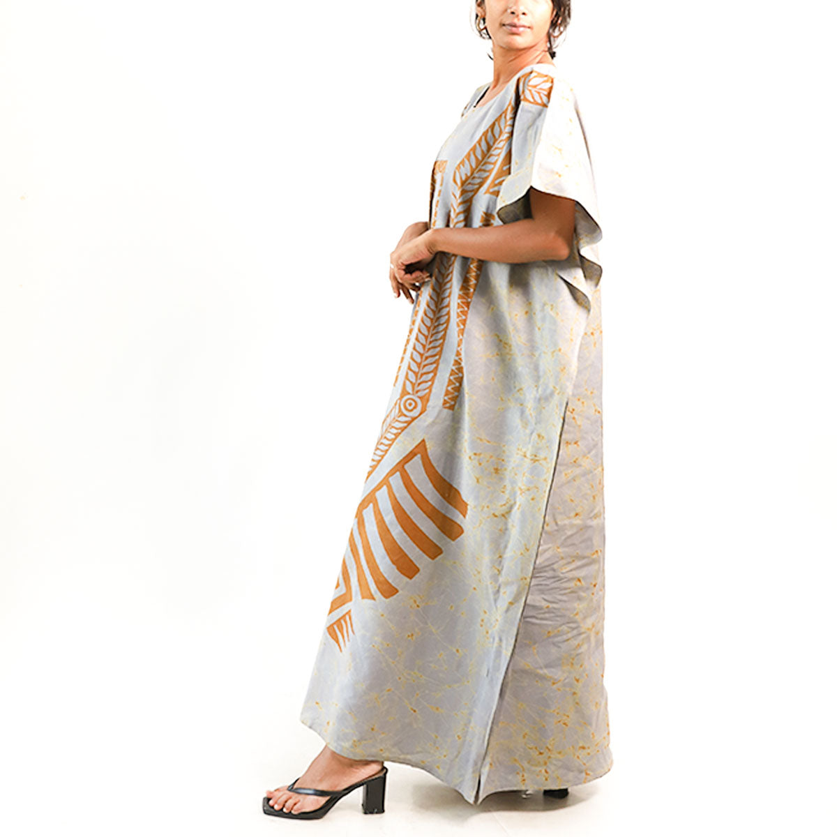 Dusky Ember Batik Kaftan