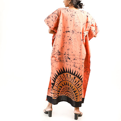 Peach Serenity Batik Kaftan