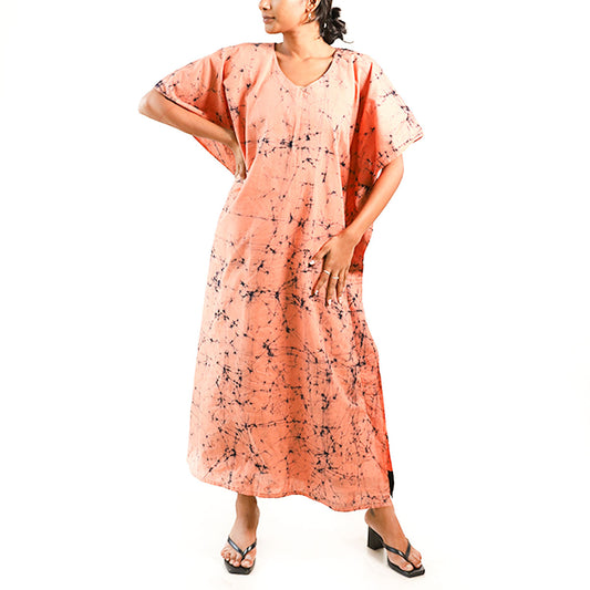 Peach Serenity Batik Kaftan