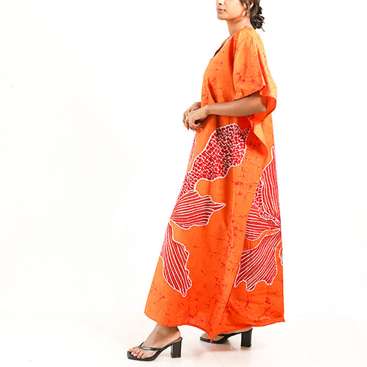 Ember Glow Batik Kaftan
