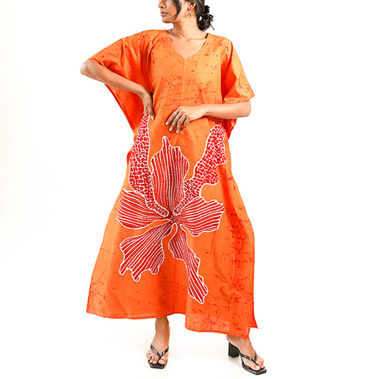 Ember Glow Batik Kaftan