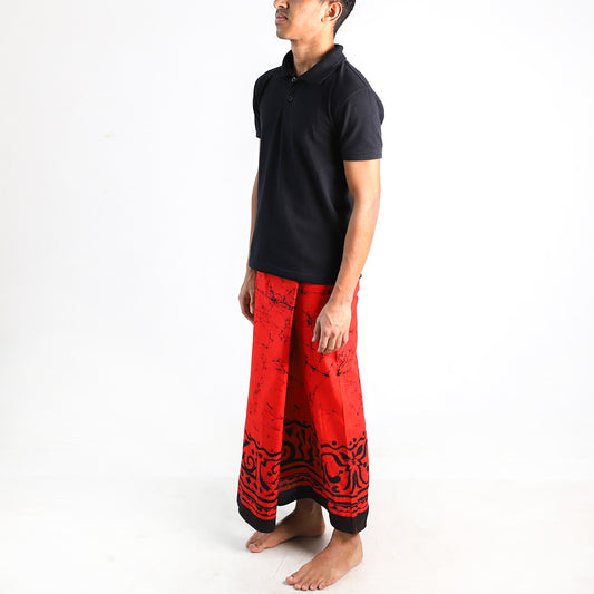 Crimson Shadow Batik Sarong