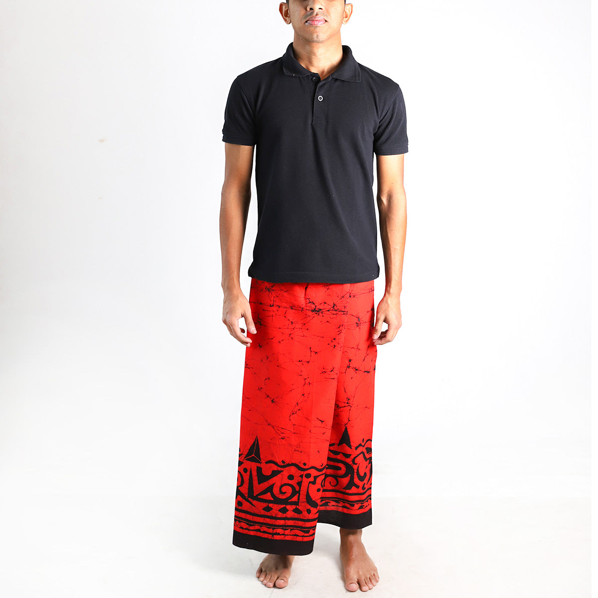 Crimson Shadow Batik Sarong