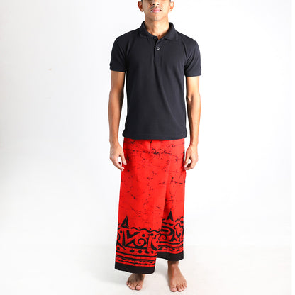 Crimson Shadow Batik Sarong