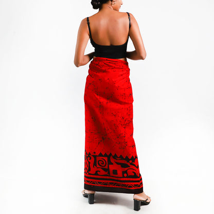 Crimson Flame Batik Sarong