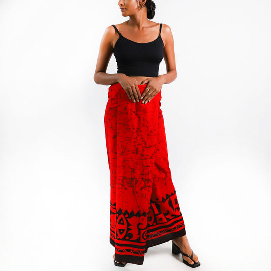 Crimson Flame Batik Sarong