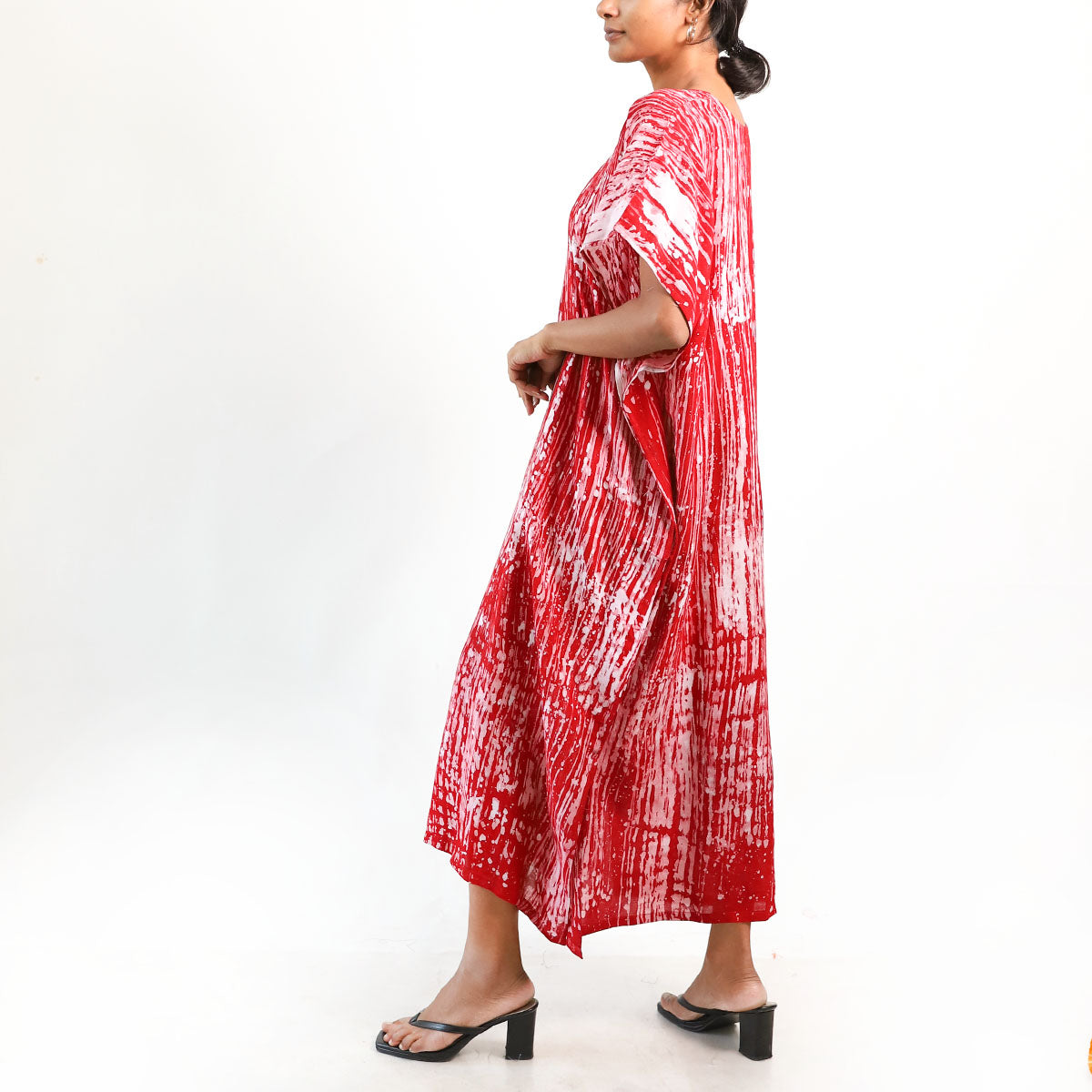 Crimson Whisper Batik Kaftan