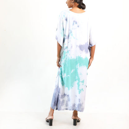 Azure Mist Batik Kaftan
